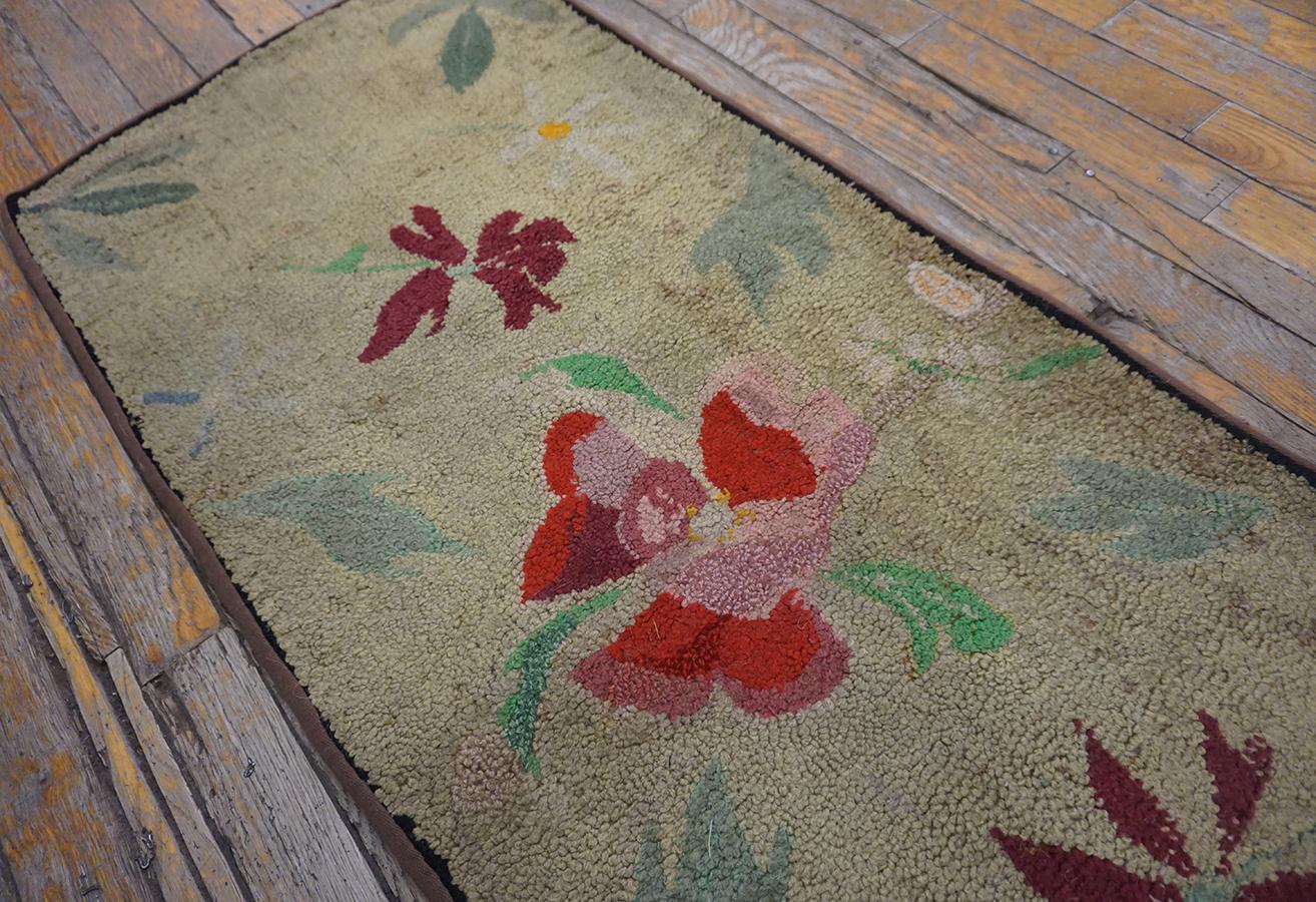 Tissé à la main Tapis crocheté américain des années 1930 ( 1'8