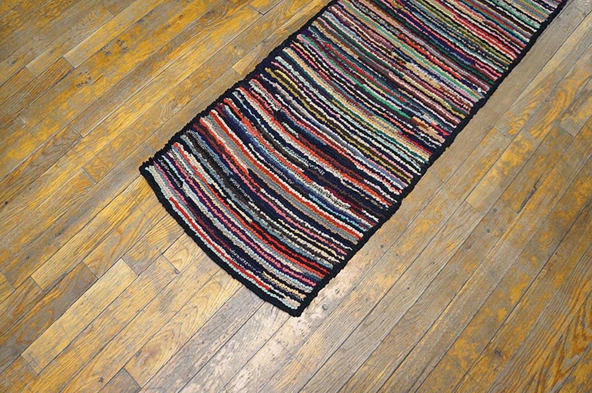 Antique American hooked rug, measures: 1'8