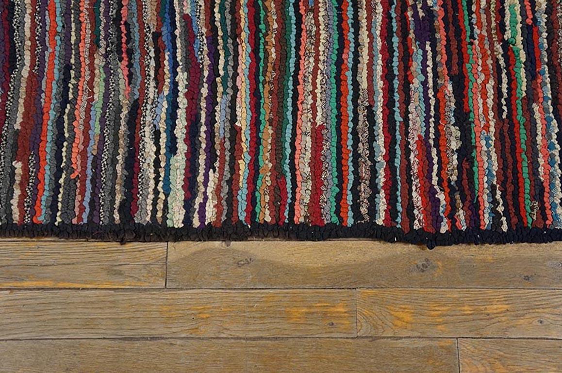 Hand-Woven Antique American Hooked Rug 1' 8