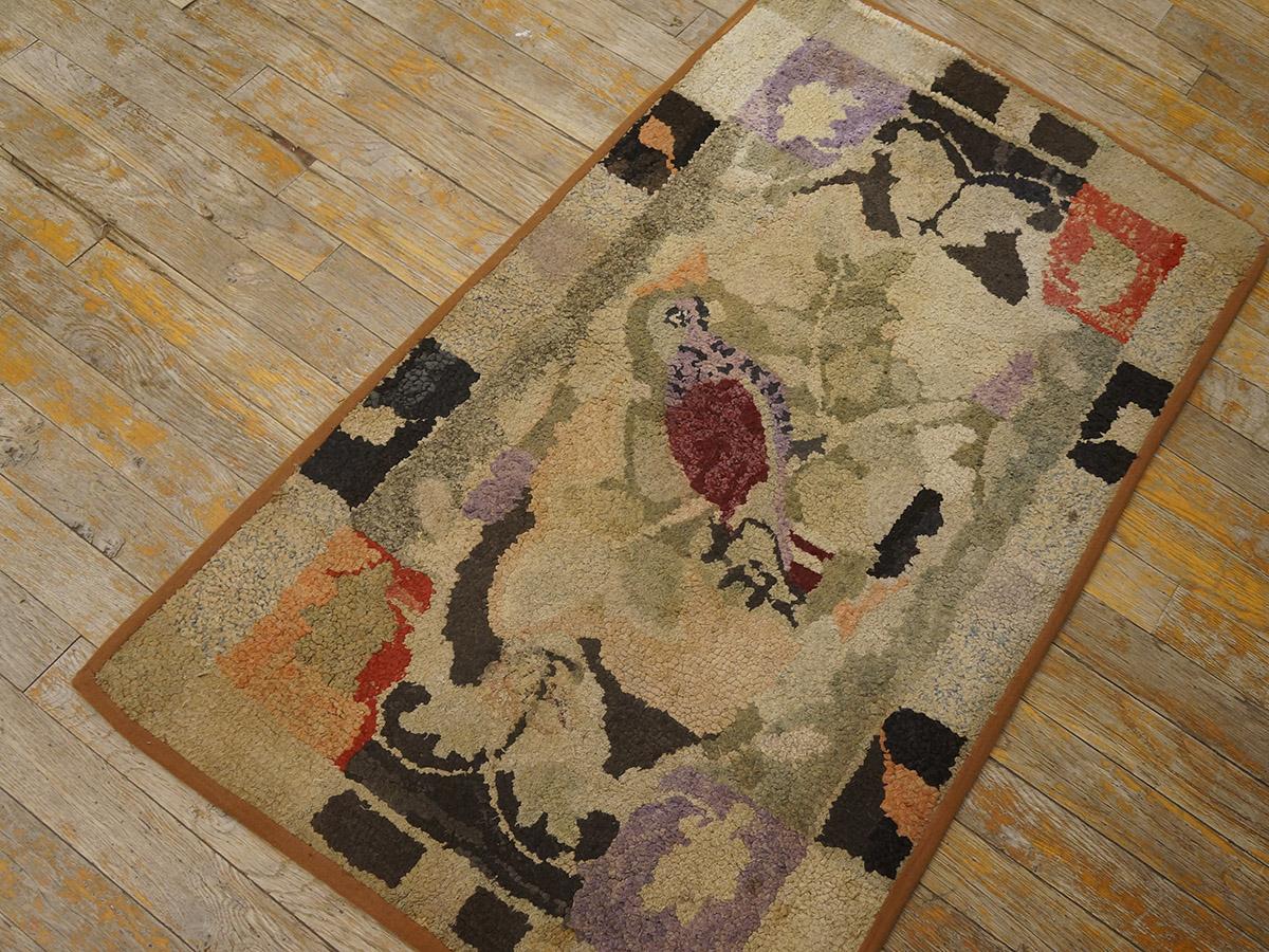 Early 20th Century American Hooked Rug ( 2' x 3'4'' - 61 x 101 ) For Sale 1