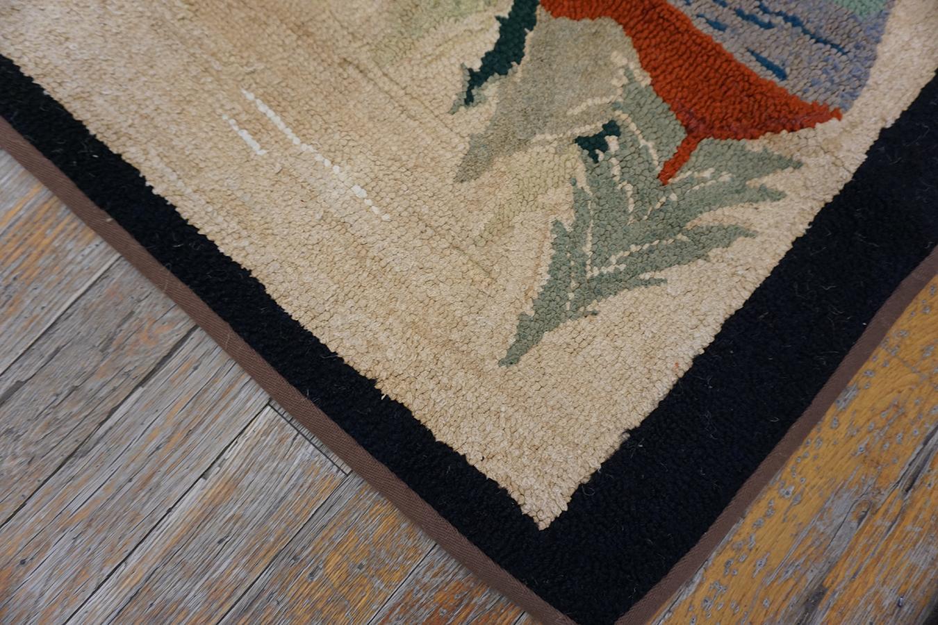Antique American Hooked Rug 2' 0