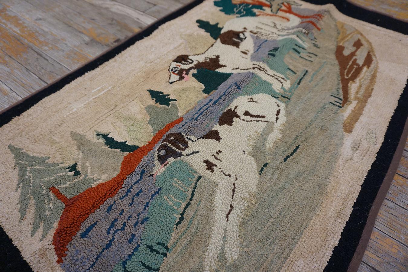 Antique American Hooked Rug 2' 0