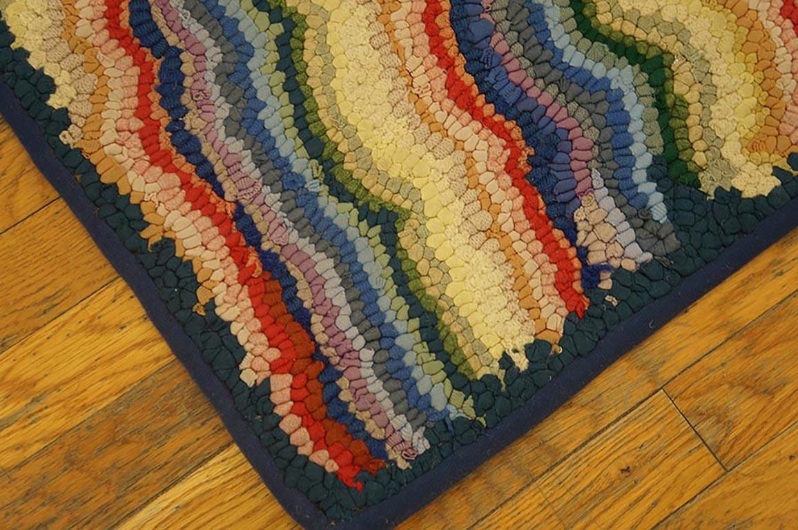 Hand-Woven Mid 20th Century American Hooked Rug ( 2' x 3'4'' - 60 x 102 )