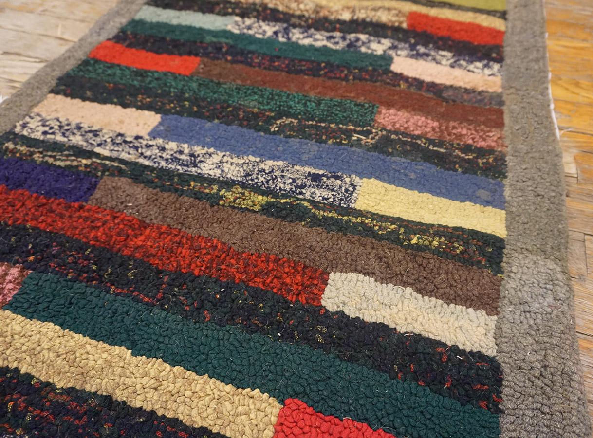 Antique American hooked Rug 2' 3