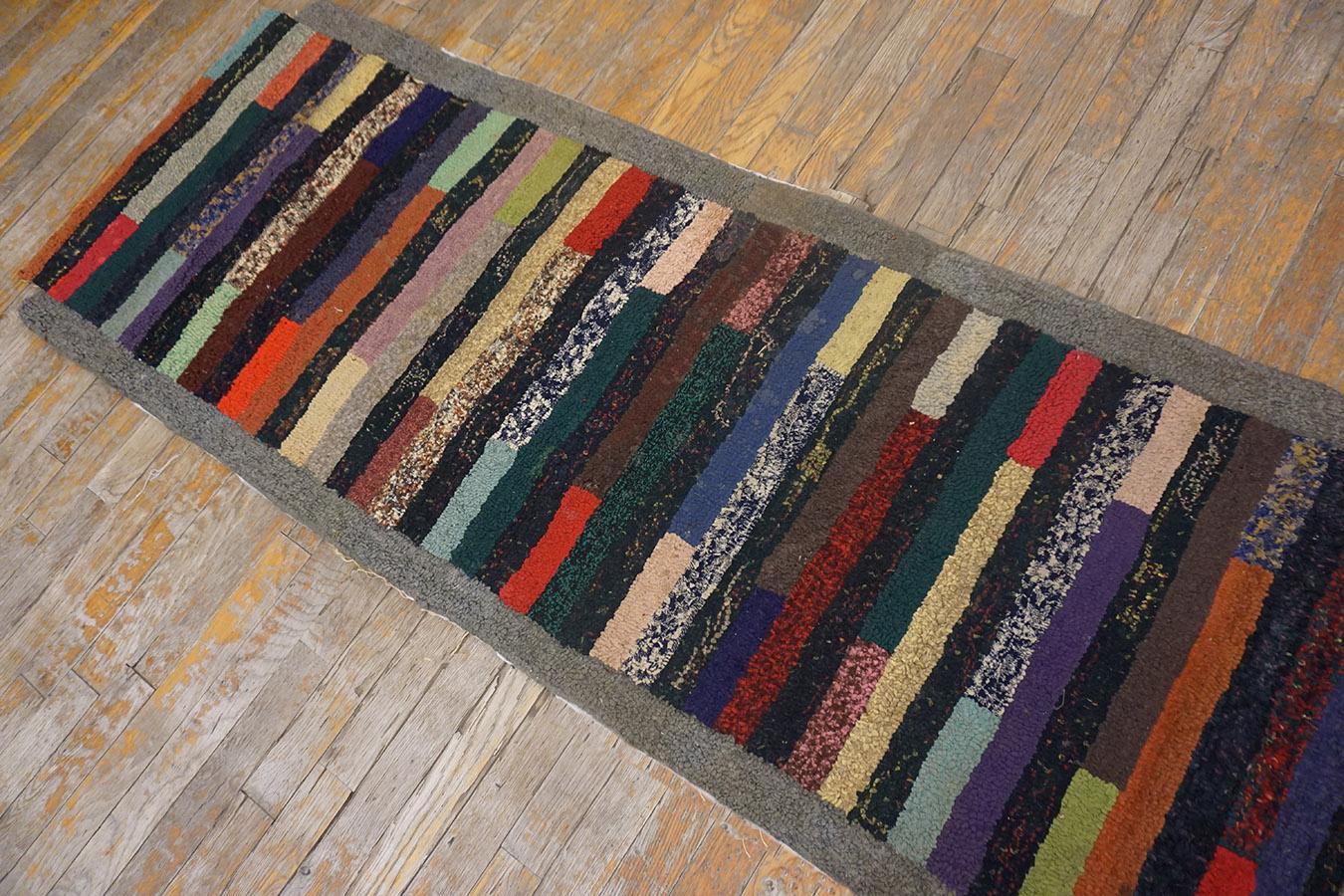 Antique American hooked Rug, Size: 2' 3