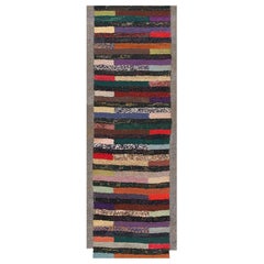 Tappeto antico americano uncinato 2' 3" x 6' 4"