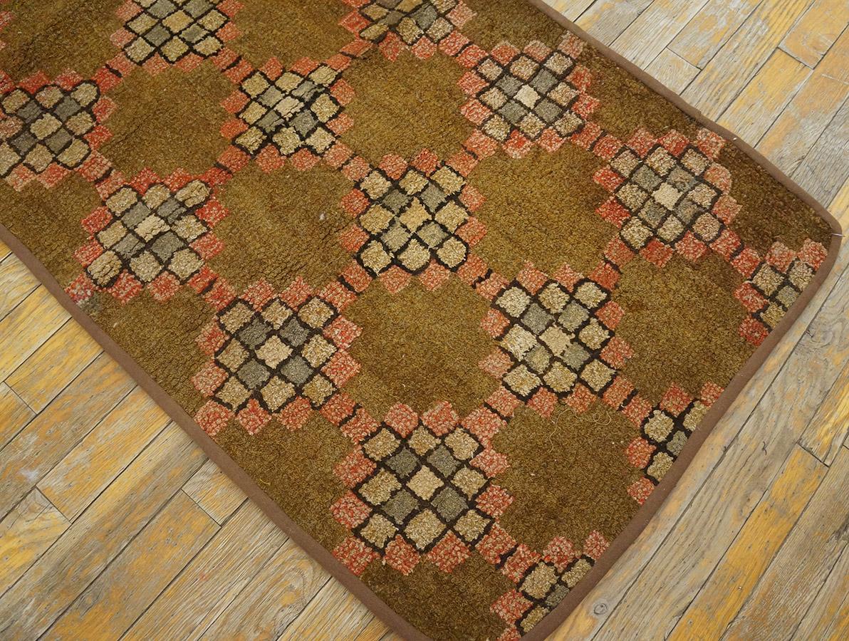 Mid 20th Century American Hooked Rug ( 2' 3'' x 6' 4'' - 68 x 193 cm ) For Sale 6