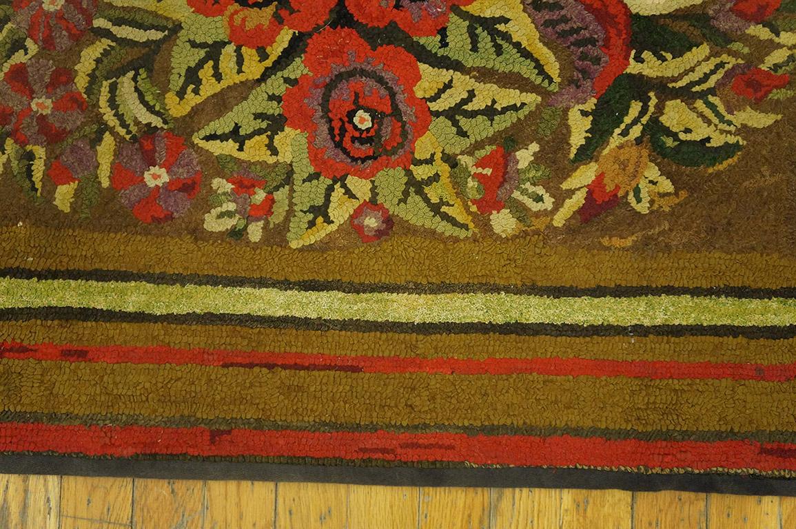 Late 19th Century Antique American Hooked Rug 2' 4