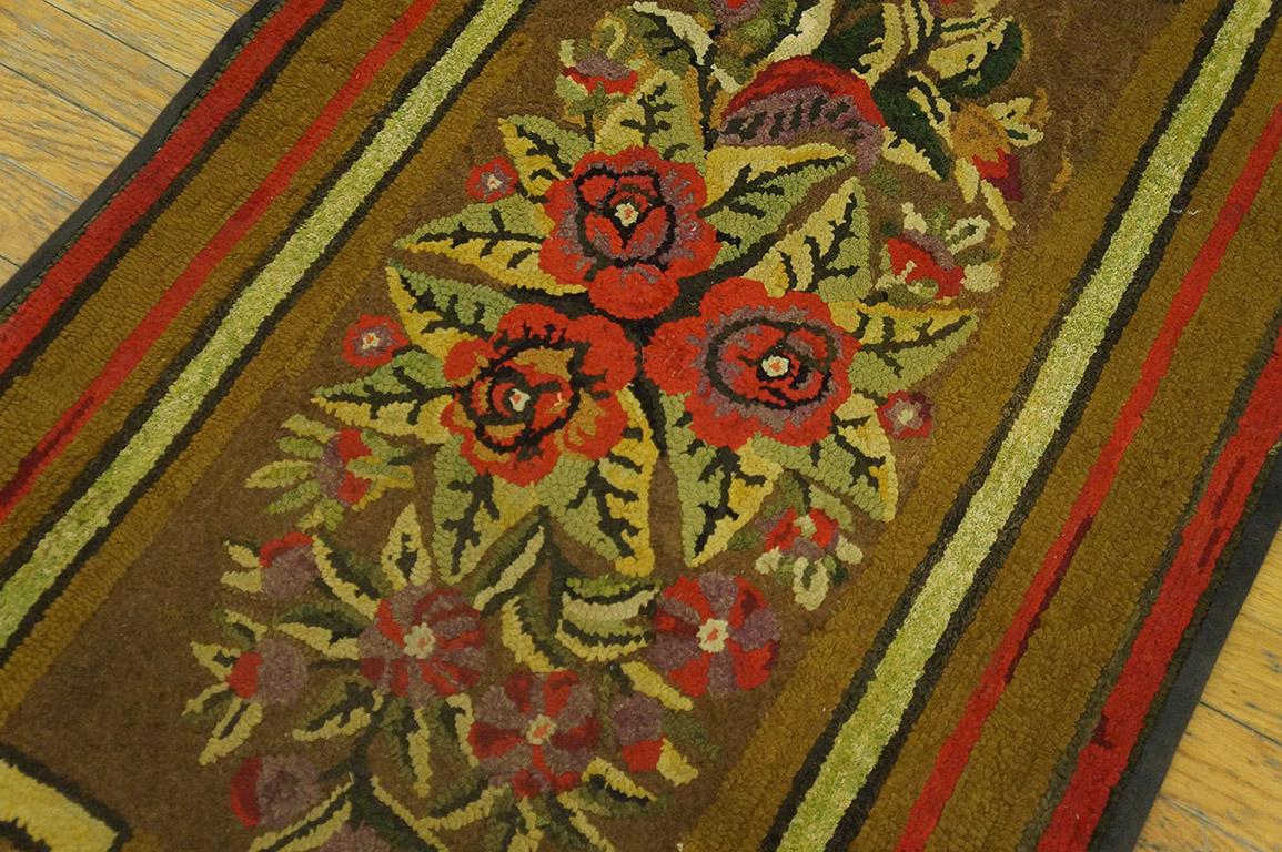 Antique American Hooked Rug 2' 4