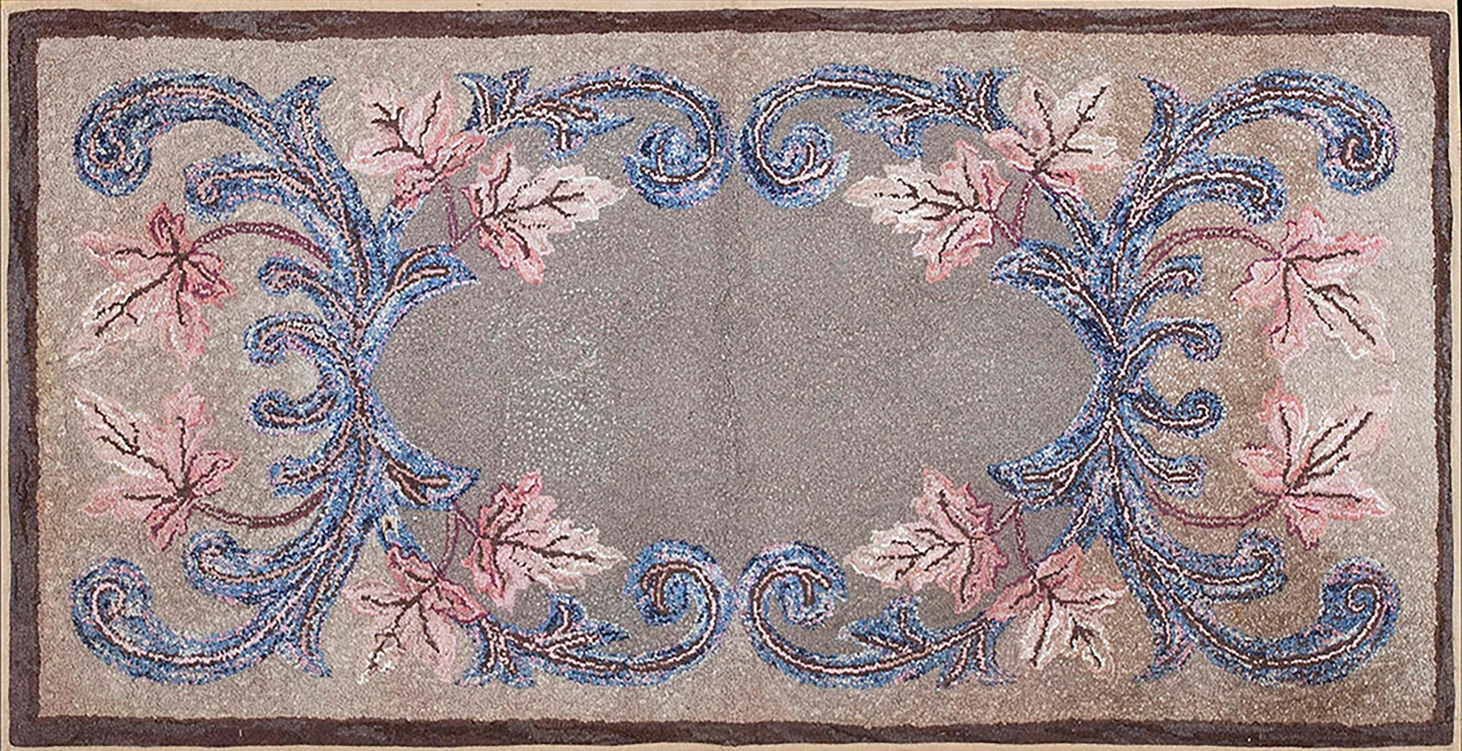 Antique American Hooked Rug 2' 6" x 4' 8"