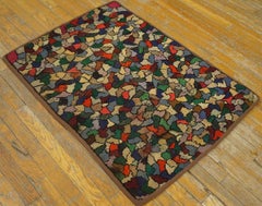 1930s American Hooked Rug ( 2'6" x 3'6" )