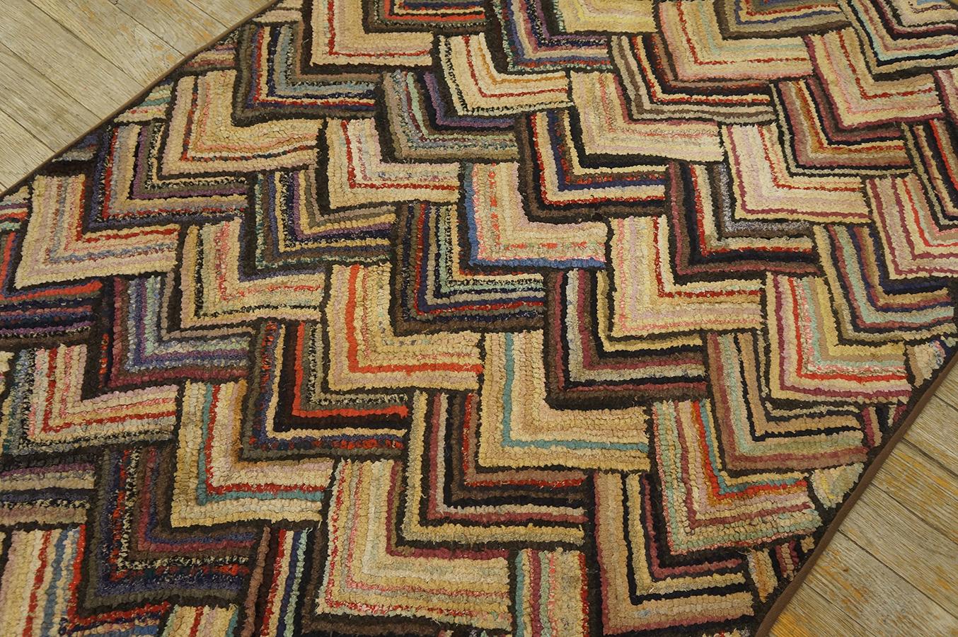 Early 20th Century American Hooked Rug ( 2' 7'' x 4' 6'' - 78 x 137 cm ) For Sale 8