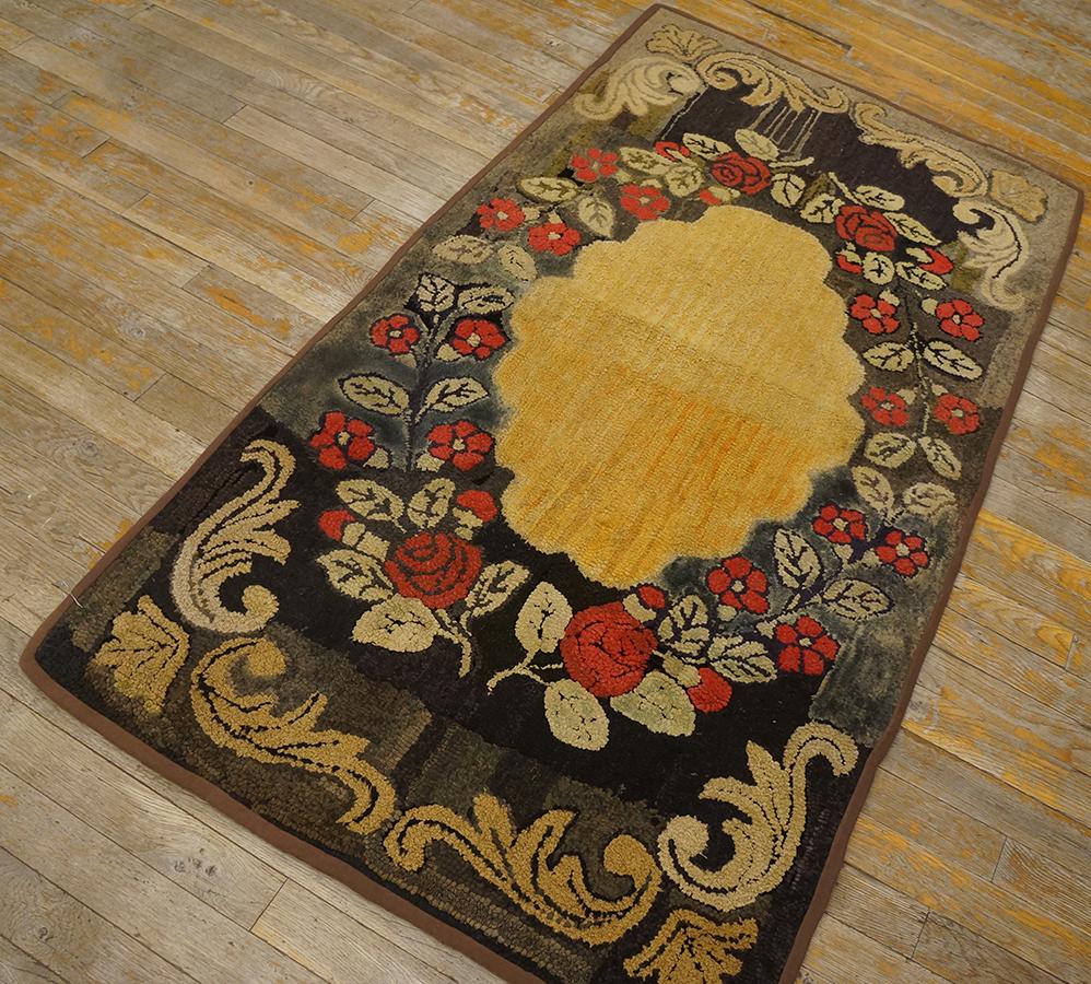 Antique American Hooked Rug 2' 8''x5' 0'' For Sale 4