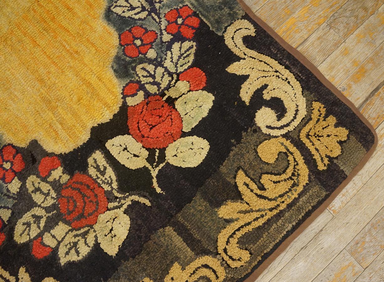 Antique American Hooked Rug 2' 8''x5' 0'' For Sale 7