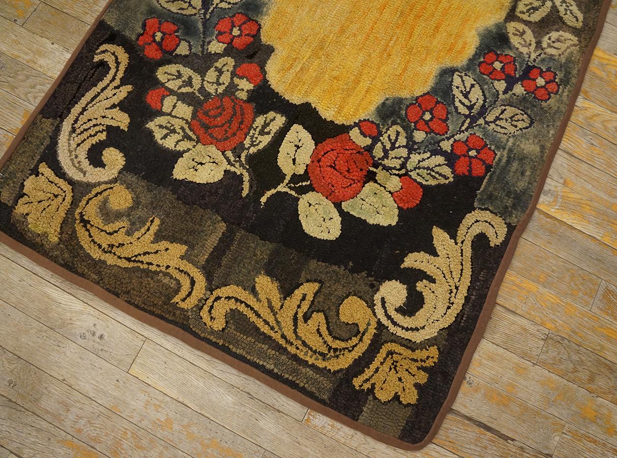 Antique American Hooked Rug 2' 8''x5' 0'' For Sale 3