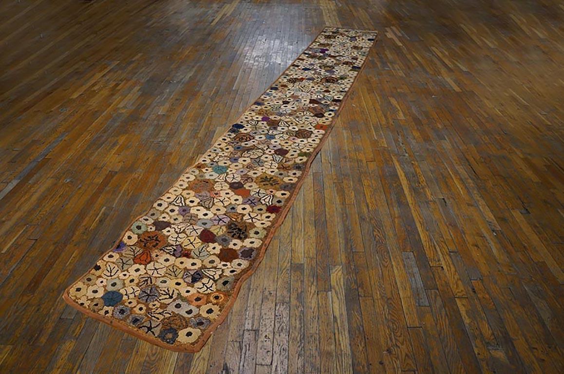 Early 20th Century American Hooked Rug ( 2' x 15'8