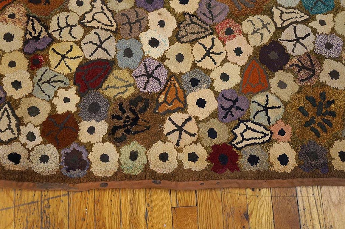 Wool Early 20th Century American Hooked Rug ( 2' x 15'8