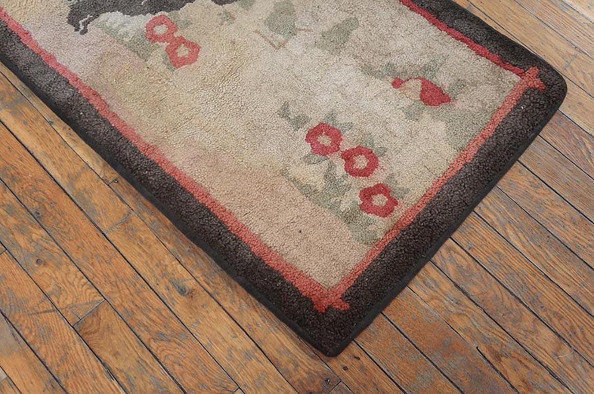 1930s Pictorial American Hooked Rug ( 2' x 3' 8