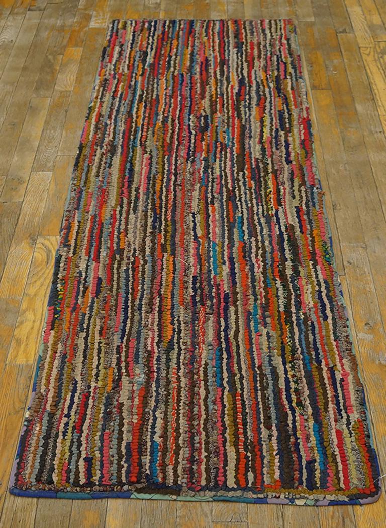 Antique American hooked rug, size: 2'0