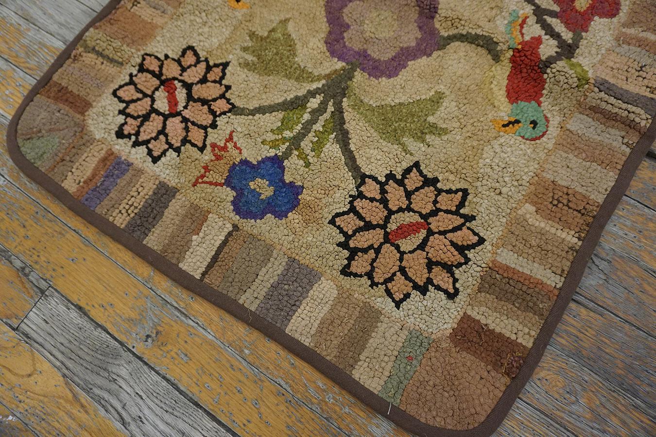 1920s American Hooked Rug ( 2' x 3'8