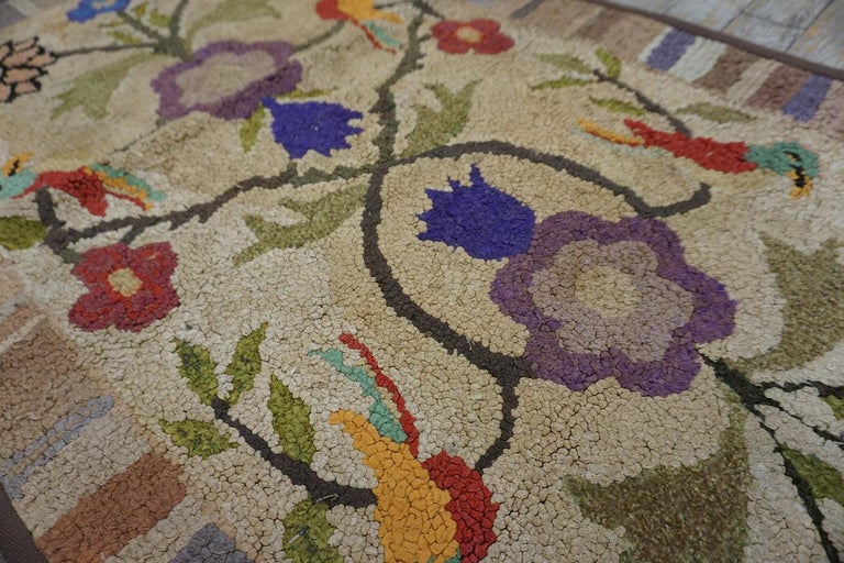 Antique American Hooked Rug For Sale at 1stDibs
