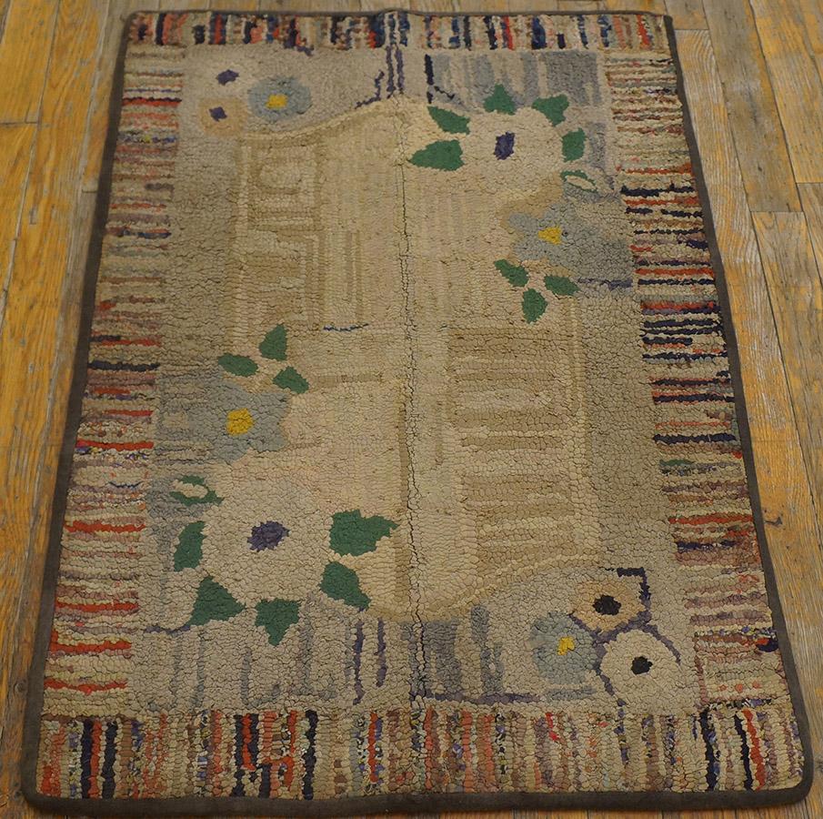 Antique American Hooked rug, Size: 2'0