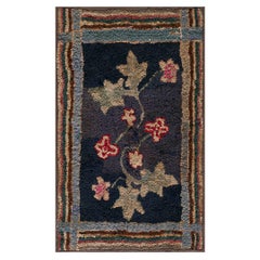 Tapis crocheté américain ancien