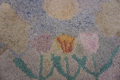 1920s Pastel Color Childs Art Antique American Hooked Rug 2'0"x3'4" Folk Carpet