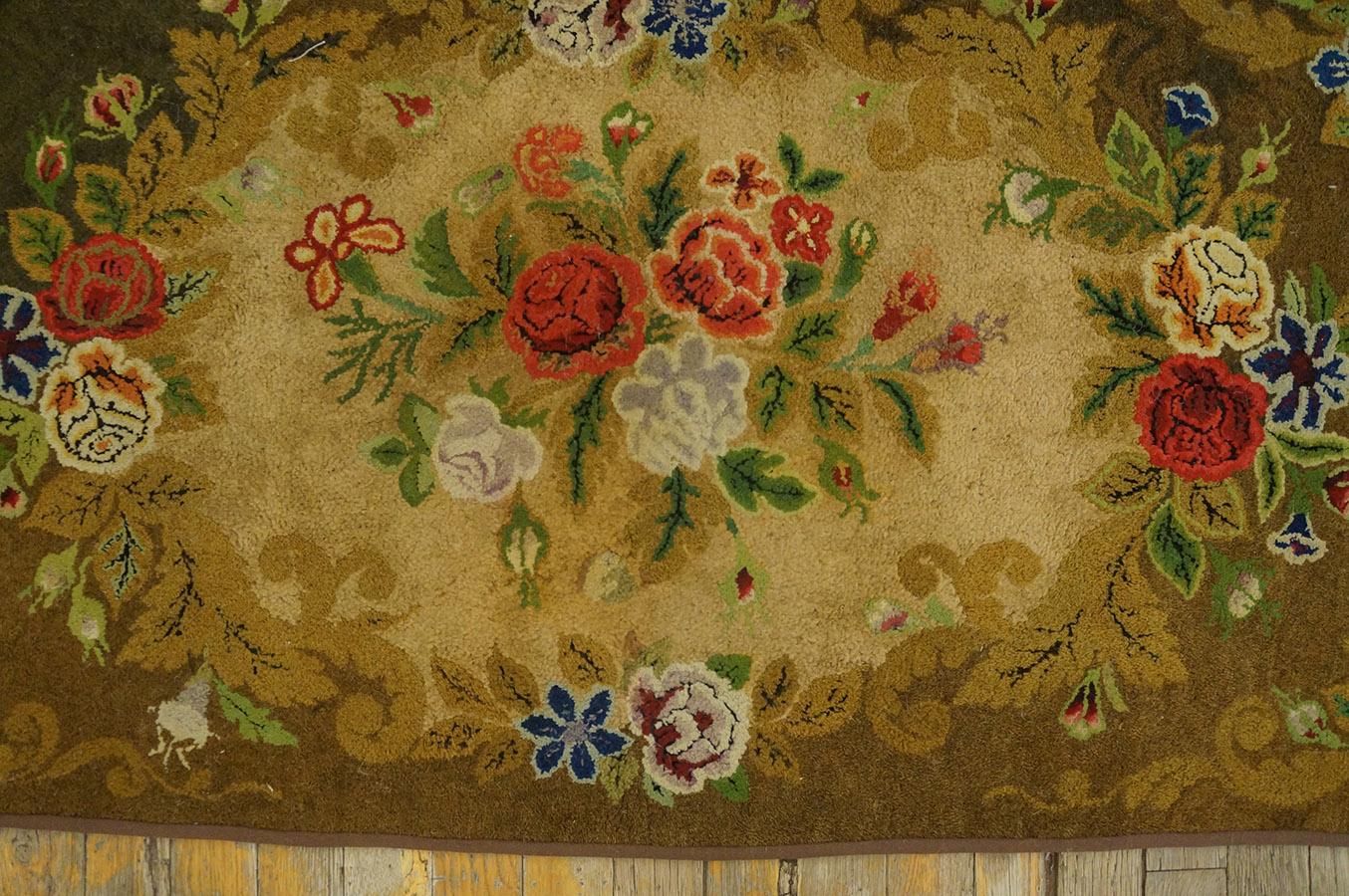 Tapis crocheté américain ancien 2'1