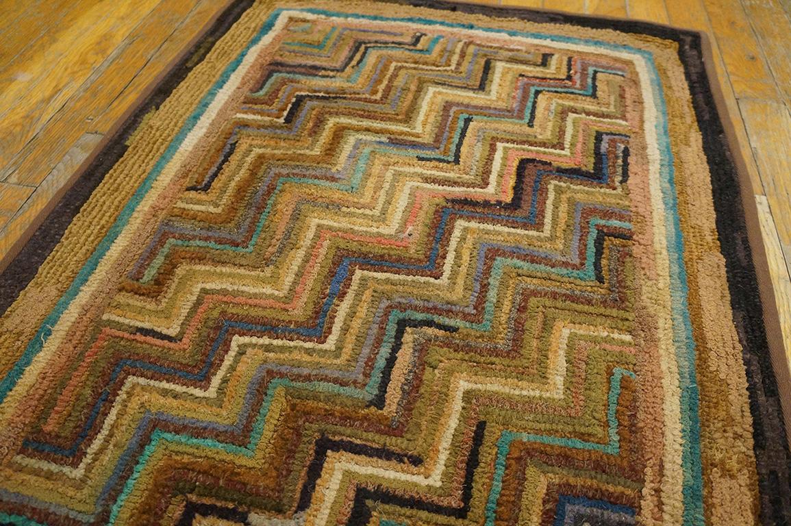 Antique American Hooked Rug 2' 1