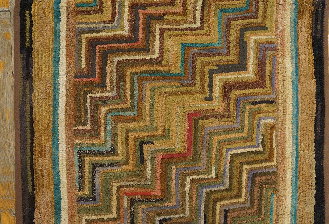 Antique American Hooked Rug 2' 1