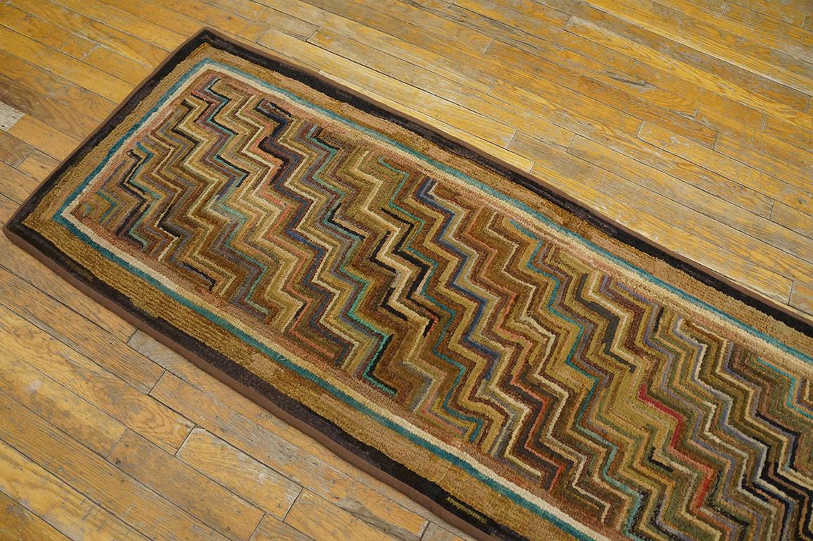 Hand-Woven Antique American Hooked Rug 2' 1