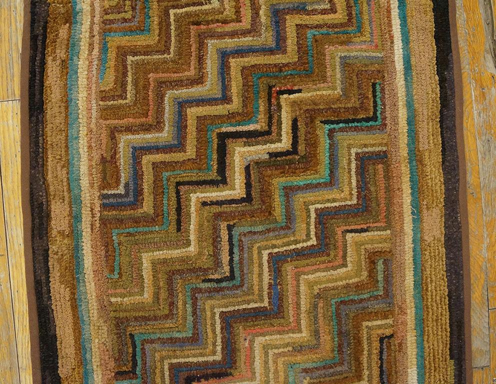 Antique American Hooked Rug 2' 1