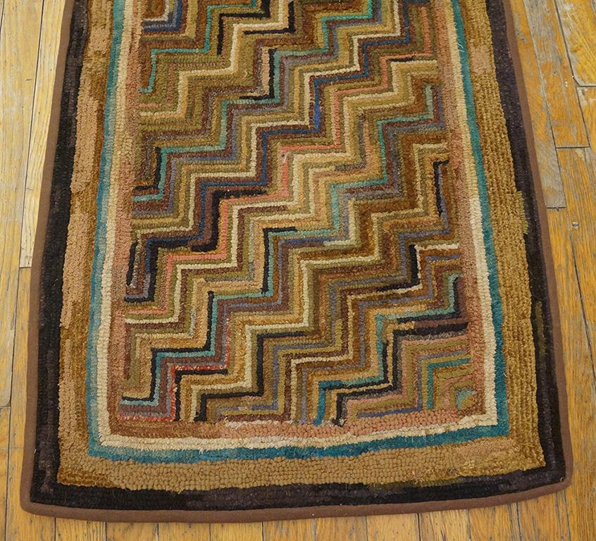 Antique American Hooked Rug 2' 1