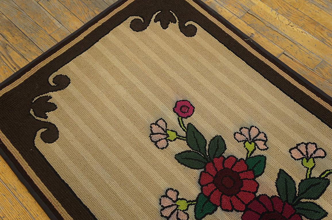Antique American Hooked Rug 2' 10