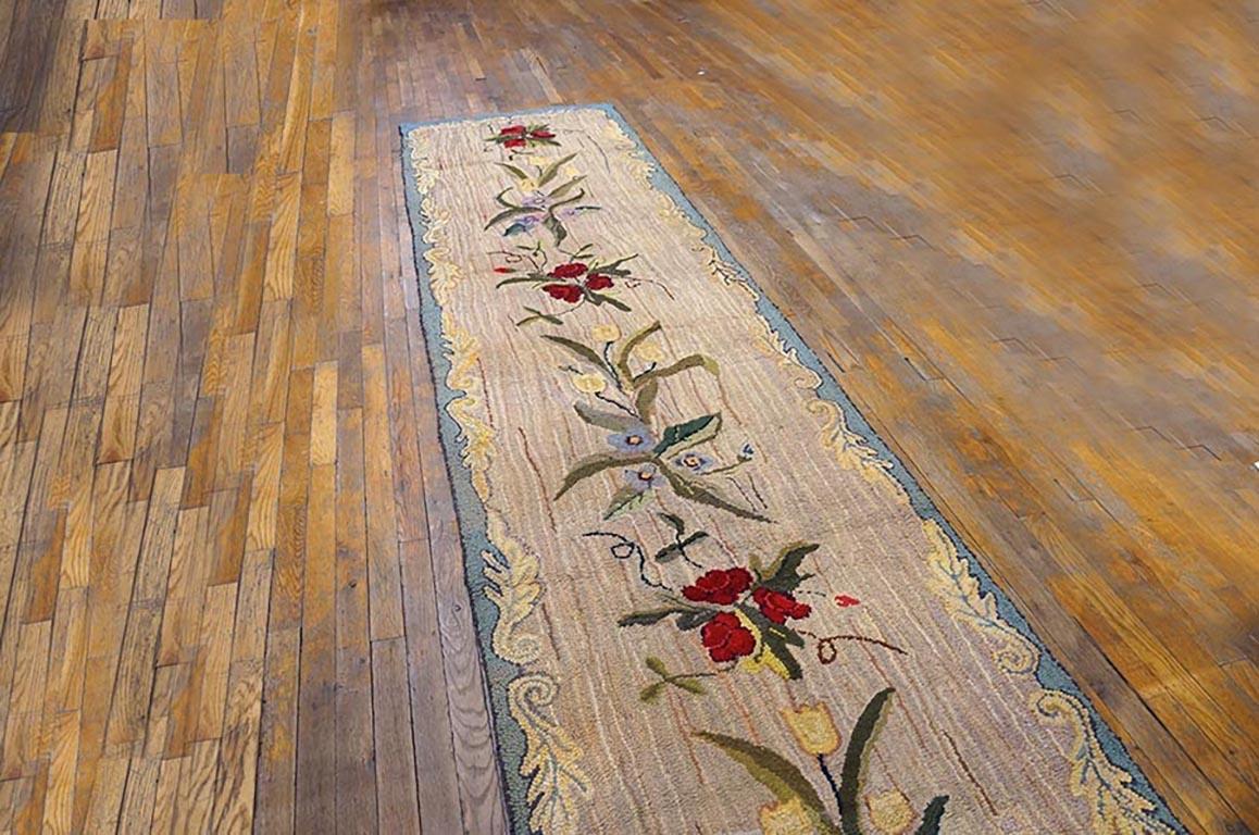 Early 20th Century 1920s American Hooked Rug ( 2'10