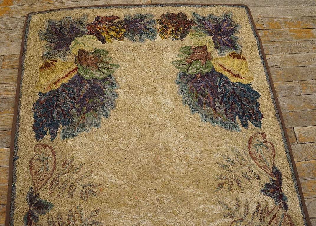 Early 20th Century American Hooked Rug ( 2'10