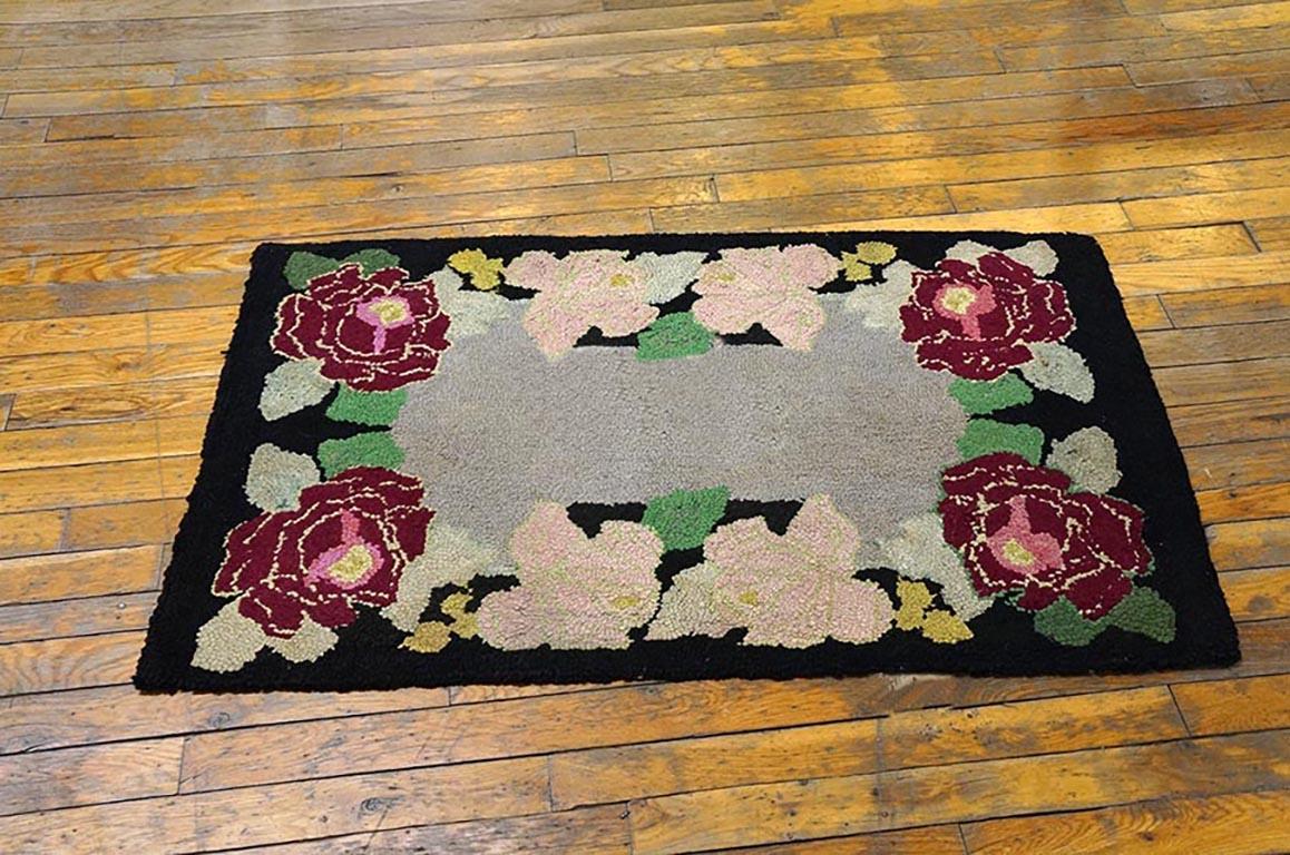 Hand-Woven Antique American Hooked Rug