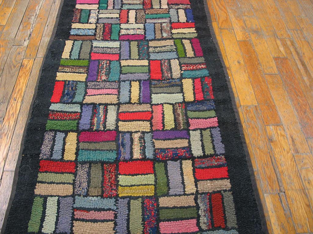 Early 20th Century Antique American Hooked Rug 2' 2