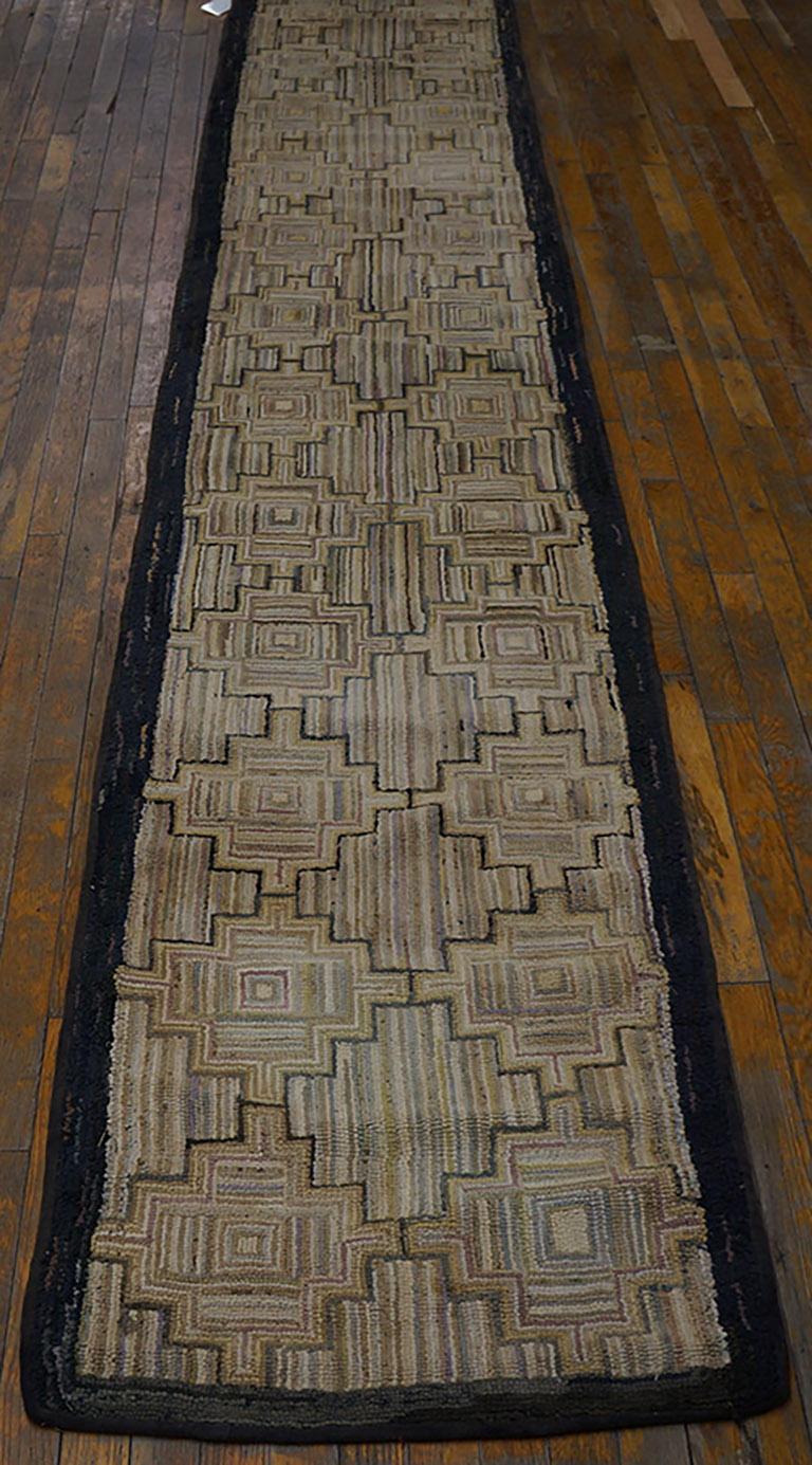 Antique American Hooked rug. Size: 2'2