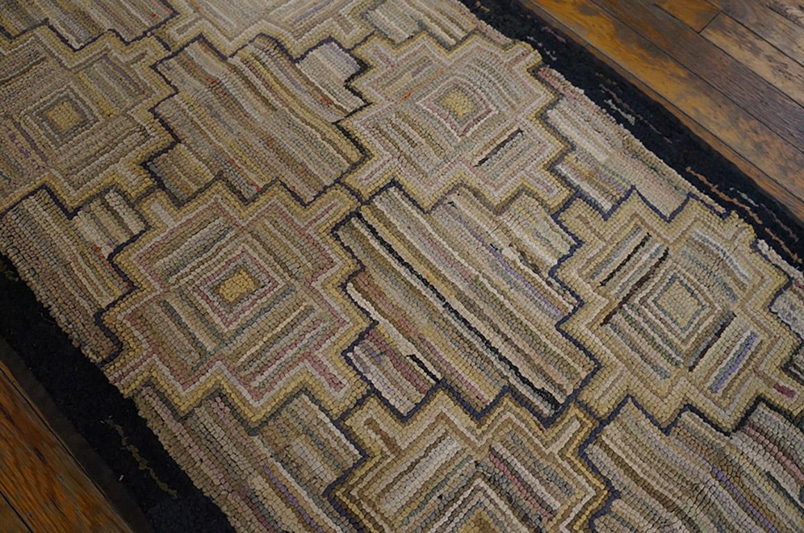 Antique American Hooked Rug 2' 2