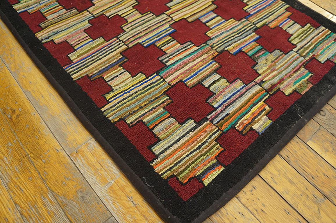 Antique American hooked rug, measures: 2'2