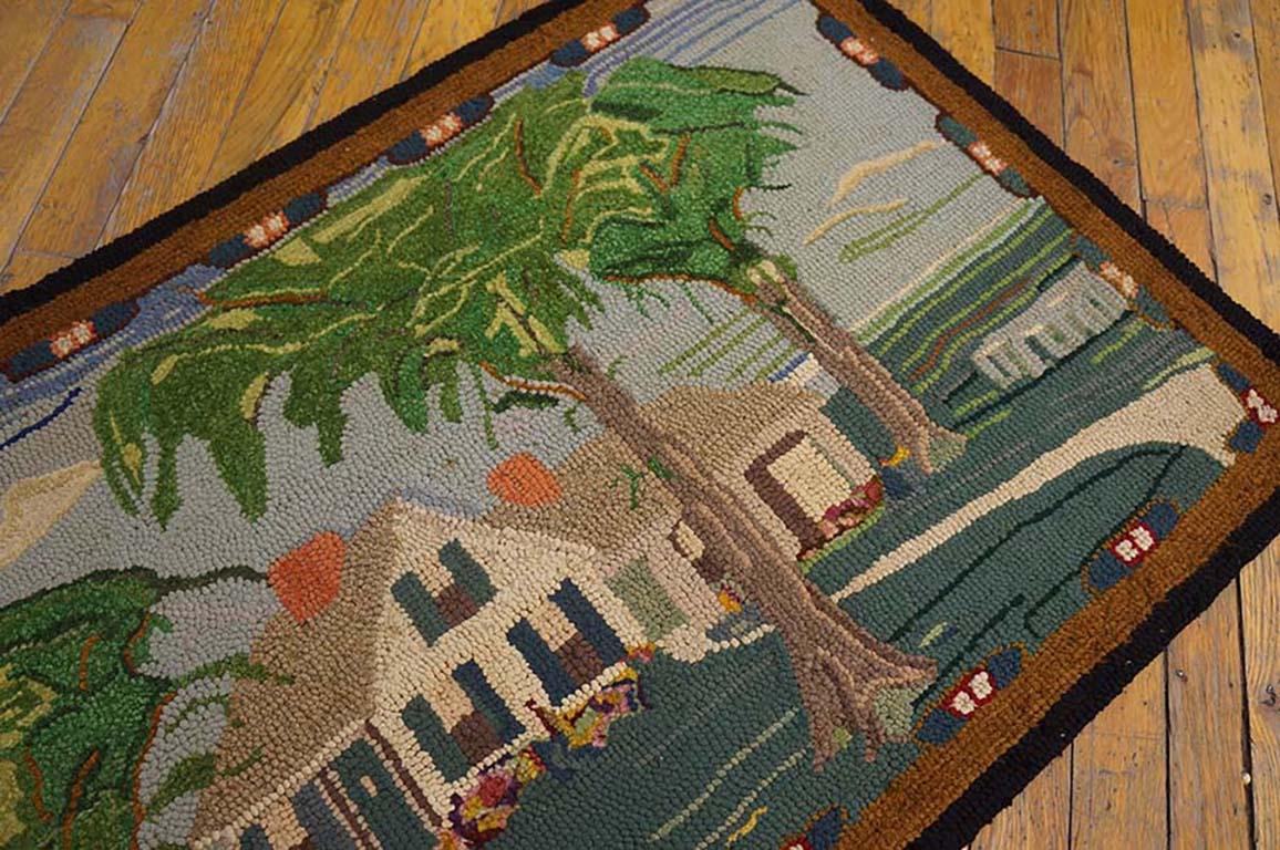 Mid-20th Century Antique American Hooked Rug