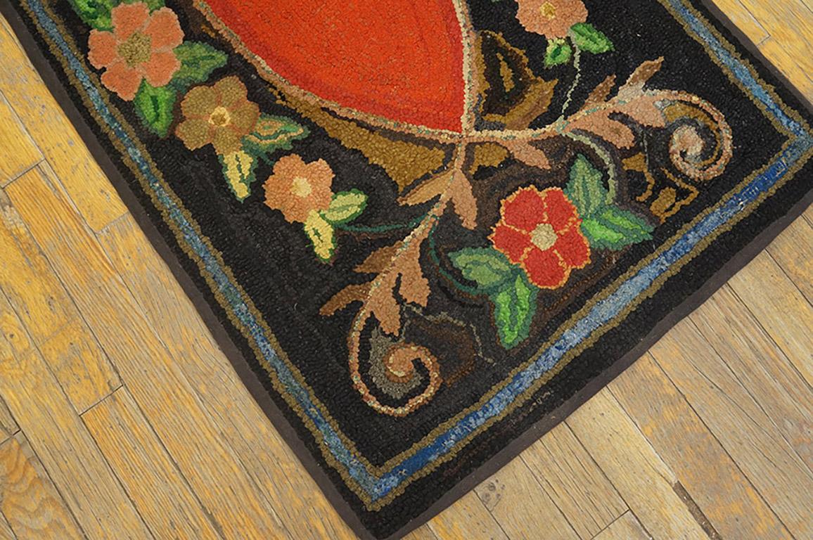 Late 19th Century American Hooked Rug ( 2'2