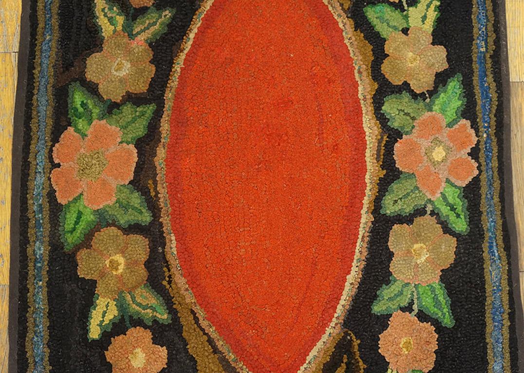 Early 20th Century Late 19th Century American Hooked Rug ( 2'2