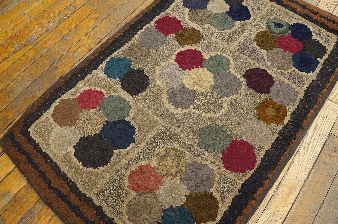 Mid-20th Century 1930s American Hooked Rug ( 2'2