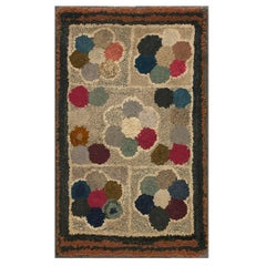1930s American Hooked Rug ( 2'2" X 3'5"- 66 X 104 )