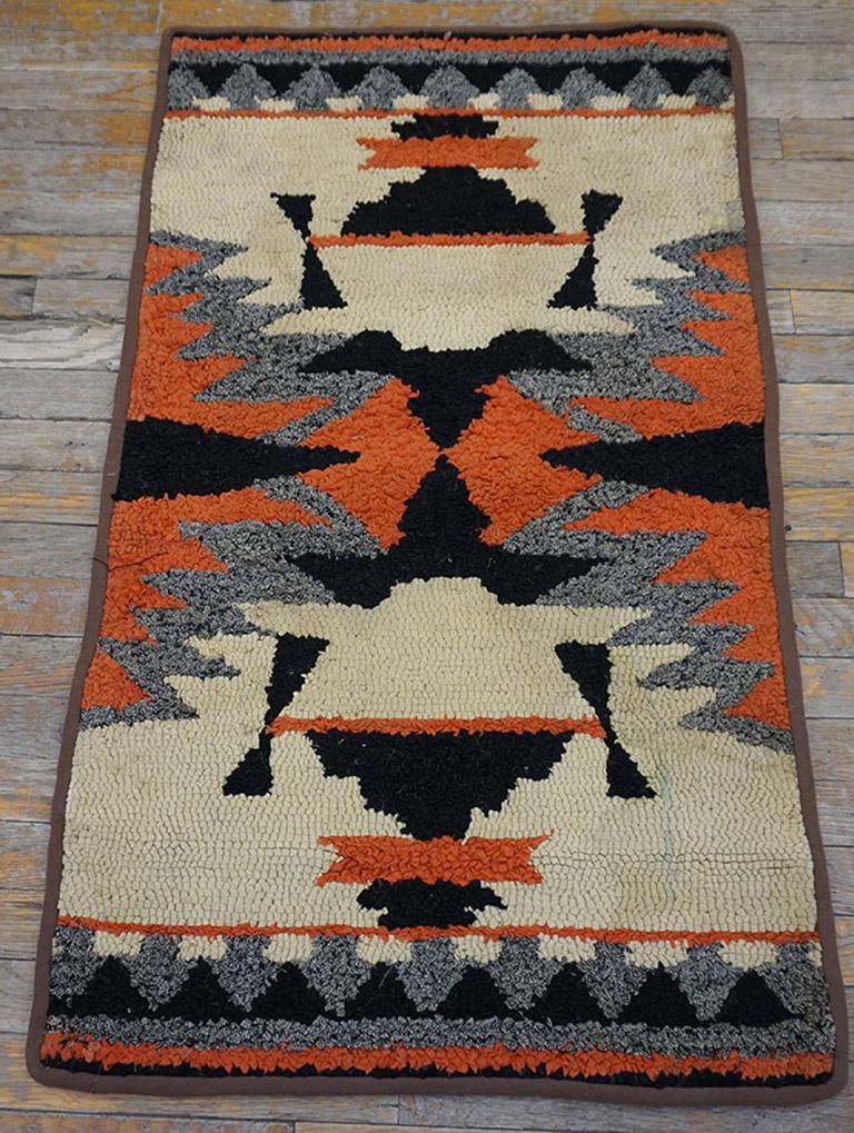 Antique American hooked rug, size: 2'2