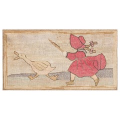 Antique American Hooked Rug 2'2" x4'2"