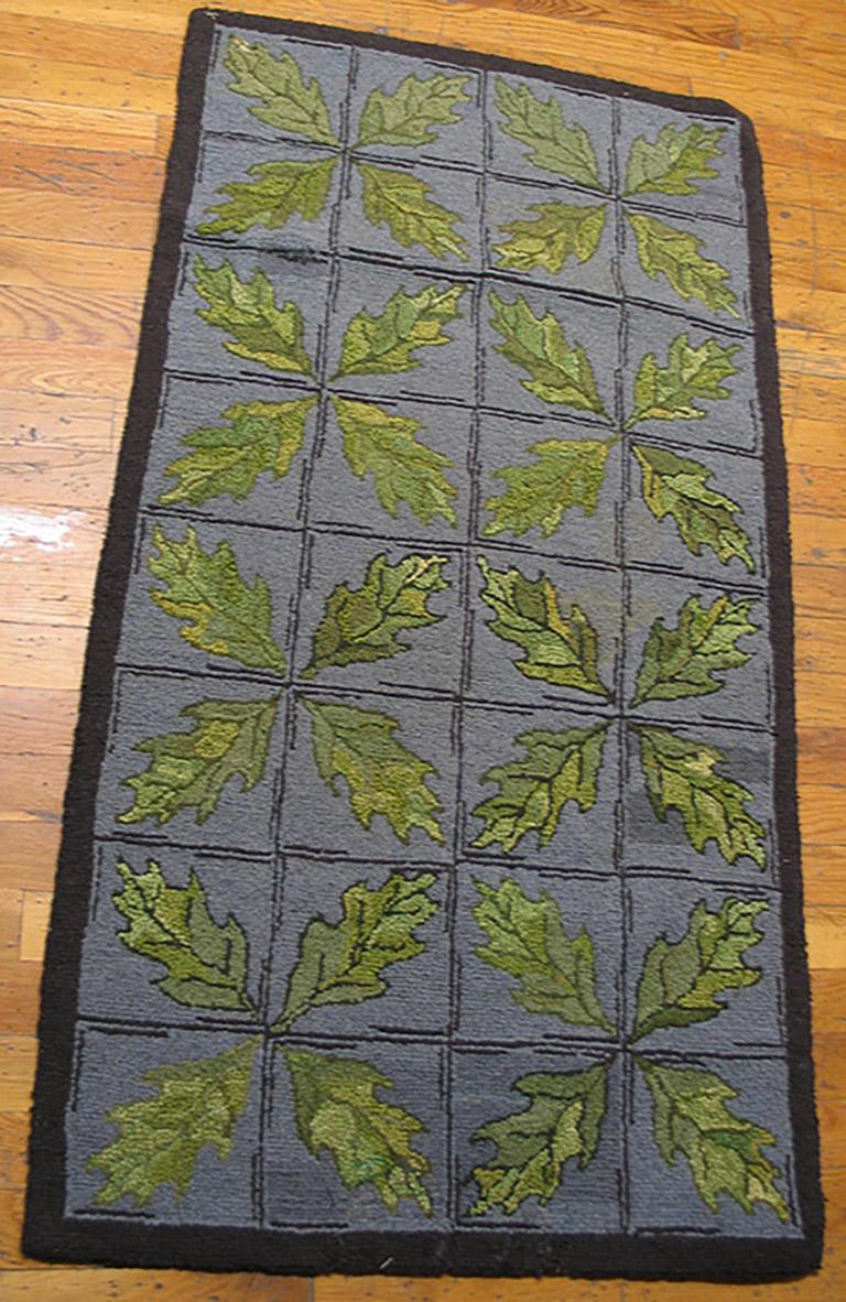 Antique American hooked rug, measures: 2'2